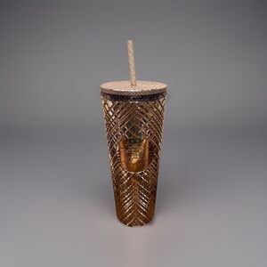 Starbucks 2023 Winter Christmas Holiday Rose Gold Jeweled Venti Tumbler 24oz